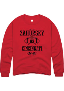 Devyn Zahursky  Rally Cincinnati Bearcats Mens Red NIL Sport Icon Long Sleeve Crew Sweatshirt