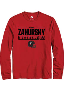 Devyn Zahursky  Cincinnati Bearcats Red Rally NIL Stacked Box Long Sleeve T Shirt