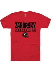 Devyn Zahursky  Cincinnati Bearcats Red Rally NIL Stacked Box Short Sleeve T Shirt