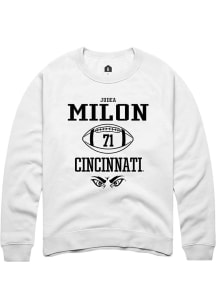 Judea Milon  Rally Cincinnati Bearcats Mens White NIL Sport Icon Long Sleeve Crew Sweatshirt