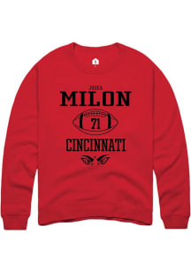 Judea Milon  Rally Cincinnati Bearcats Mens Red NIL Sport Icon Long Sleeve Crew Sweatshirt