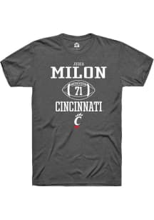 Judea Milon  Cincinnati Bearcats Dark Grey Rally NIL Sport Icon Short Sleeve T Shirt
