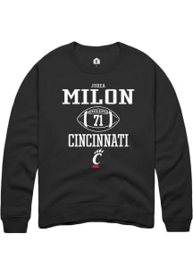 Judea Milon  Rally Cincinnati Bearcats Mens Black NIL Sport Icon Long Sleeve Crew Sweatshirt