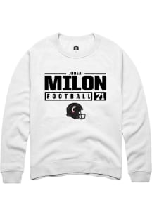 Judea Milon  Rally Cincinnati Bearcats Mens White NIL Stacked Box Long Sleeve Crew Sweatshirt