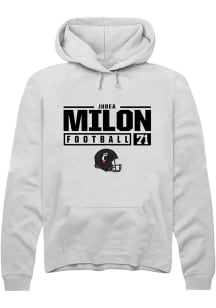 Judea Milon  Rally Cincinnati Bearcats Mens White NIL Stacked Box Long Sleeve Hoodie