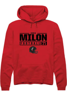 Judea Milon  Rally Cincinnati Bearcats Mens Red NIL Stacked Box Long Sleeve Hoodie