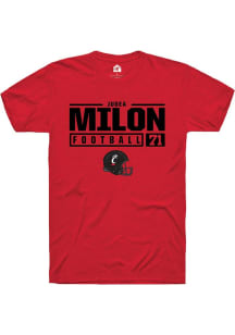 Judea Milon  Cincinnati Bearcats Red Rally NIL Stacked Box Short Sleeve T Shirt