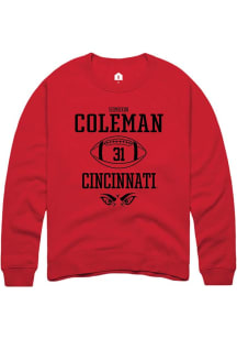 Simeon Coleman  Rally Cincinnati Bearcats Mens Red NIL Sport Icon Long Sleeve Crew Sweatshirt