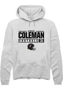 Simeon Coleman  Rally Cincinnati Bearcats Mens White NIL Stacked Box Long Sleeve Hoodie