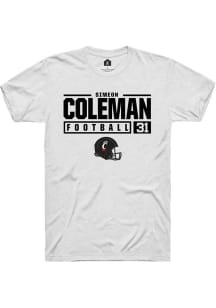 Simeon Coleman  Cincinnati Bearcats White Rally NIL Stacked Box Short Sleeve T Shirt
