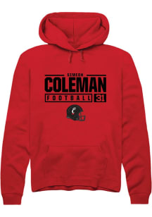 Simeon Coleman  Rally Cincinnati Bearcats Mens Red NIL Stacked Box Long Sleeve Hoodie