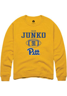 Caleb Junko  Rally Pitt Panthers Mens Gold NIL Sport Icon Long Sleeve Crew Sweatshirt
