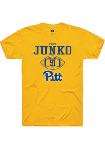 Caleb Junko  Pitt Panthers Gold Rally NIL Sport Icon Short Sleeve T Shirt