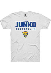 Caleb Junko  Pitt Panthers White Rally NIL Stacked Box Short Sleeve T Shirt