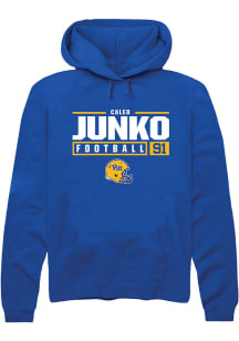 Caleb Junko  Rally Pitt Panthers Mens Blue NIL Stacked Box Long Sleeve Hoodie