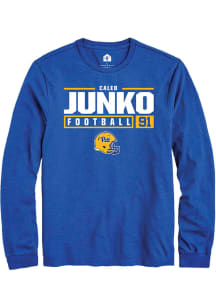 Caleb Junko  Pitt Panthers Blue Rally NIL Stacked Box Long Sleeve T Shirt