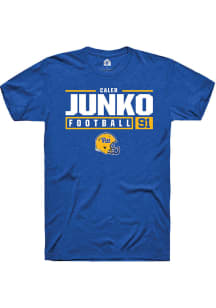 Caleb Junko  Pitt Panthers Blue Rally NIL Stacked Box Short Sleeve T Shirt