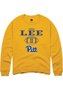 Censere Lee  Rally Pitt Panthers Mens Gold NIL Sport Icon Long Sleeve Crew Sweatshirt
