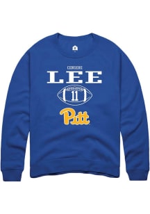 Censere Lee  Rally Pitt Panthers Mens Blue NIL Sport Icon Long Sleeve Crew Sweatshirt