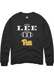 Censere Lee  Rally Pitt Panthers Mens Black NIL Sport Icon Long Sleeve Crew Sweatshirt