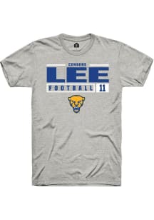 Censere Lee  Pitt Panthers Ash Rally NIL Stacked Box Short Sleeve T Shirt