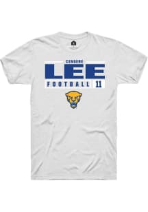 Censere Lee  Pitt Panthers White Rally NIL Stacked Box Short Sleeve T Shirt