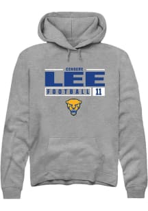 Censere Lee  Rally Pitt Panthers Mens Graphite NIL Stacked Box Long Sleeve Hoodie