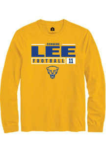 Censere Lee  Pitt Panthers Gold Rally NIL Stacked Box Long Sleeve T Shirt