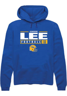 Censere Lee  Rally Pitt Panthers Mens Blue NIL Stacked Box Long Sleeve Hoodie