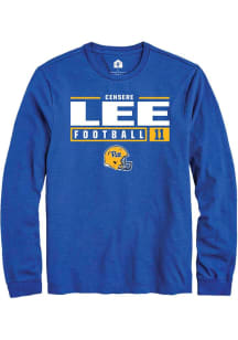 Censere Lee  Pitt Panthers Blue Rally NIL Stacked Box Long Sleeve T Shirt