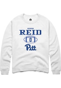 Desmond Reid  Rally Pitt Panthers Mens White NIL Sport Icon Long Sleeve Crew Sweatshirt