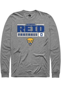Desmond Reid  Pitt Panthers Graphite Rally NIL Stacked Box Long Sleeve T Shirt