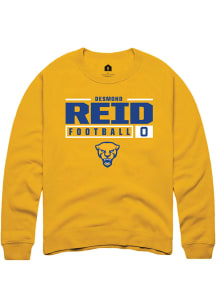 Desmond Reid  Rally Pitt Panthers Mens Gold NIL Stacked Box Long Sleeve Crew Sweatshirt