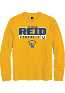 Desmond Reid  Pitt Panthers Gold Rally NIL Stacked Box Long Sleeve T Shirt