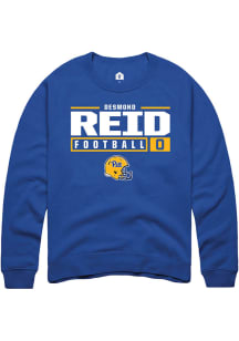 Desmond Reid  Rally Pitt Panthers Mens Blue NIL Stacked Box Long Sleeve Crew Sweatshirt