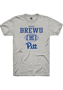 Francis Brewu  Pitt Panthers Ash Rally NIL Sport Icon Short Sleeve T Shirt
