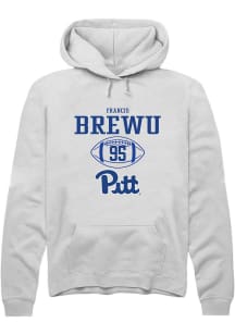 Francis Brewu  Rally Pitt Panthers Mens White NIL Sport Icon Long Sleeve Hoodie