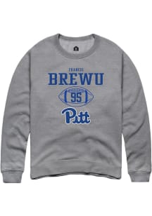 Francis Brewu  Rally Pitt Panthers Mens Graphite NIL Sport Icon Long Sleeve Crew Sweatshirt