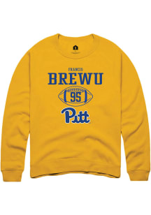 Francis Brewu  Rally Pitt Panthers Mens Gold NIL Sport Icon Long Sleeve Crew Sweatshirt