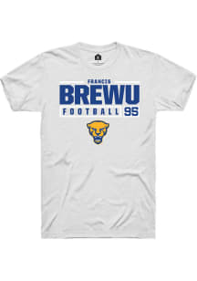 Francis Brewu  Pitt Panthers White Rally NIL Stacked Box Short Sleeve T Shirt