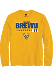 Francis Brewu  Pitt Panthers Gold Rally NIL Stacked Box Long Sleeve T Shirt