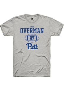 Jake Overman  Pitt Panthers Ash Rally NIL Sport Icon Short Sleeve T Shirt