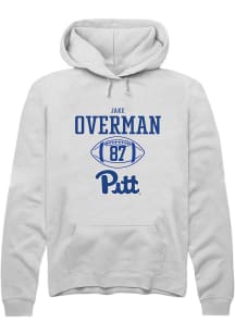 Jake Overman  Rally Pitt Panthers Mens White NIL Sport Icon Long Sleeve Hoodie