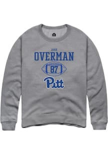 Jake Overman  Rally Pitt Panthers Mens Graphite NIL Sport Icon Long Sleeve Crew Sweatshirt