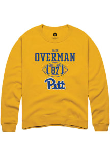Jake Overman  Rally Pitt Panthers Mens Gold NIL Sport Icon Long Sleeve Crew Sweatshirt