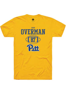 Jake Overman  Pitt Panthers Gold Rally NIL Sport Icon Short Sleeve T Shirt