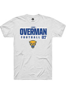Jake Overman  Pitt Panthers White Rally NIL Stacked Box Short Sleeve T Shirt