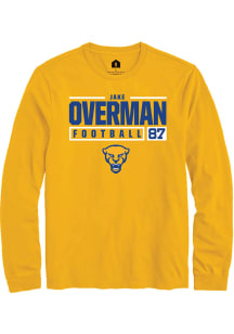 Jake Overman  Pitt Panthers Gold Rally NIL Stacked Box Long Sleeve T Shirt