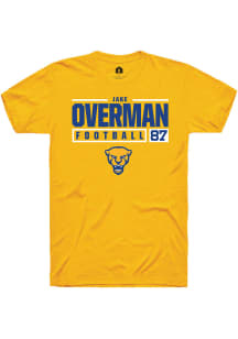 Jake Overman  Pitt Panthers Gold Rally NIL Stacked Box Short Sleeve T Shirt