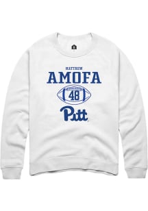 Matthew Amofa  Rally Pitt Panthers Mens White NIL Sport Icon Long Sleeve Crew Sweatshirt